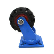 6 inch overweight flat plate swivel iron rubber casters wheel